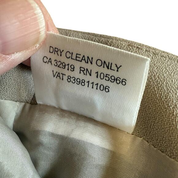 Marlowe Women's 100% Wool Pants Made In Italy Sz 6 Tan Quiet Luxury Minimalism - Picture 7 of 10